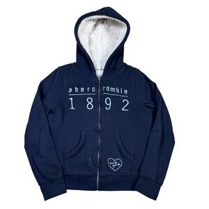 vintage y2k 2000s Abercrombie and Fitch zip up hoodie sherpa lined XS babydoll